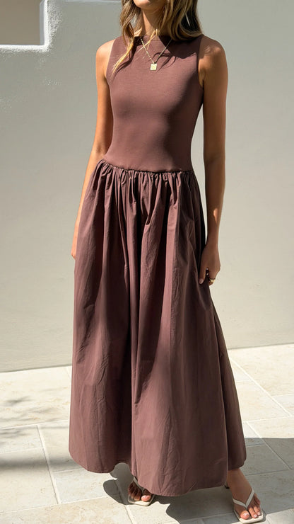 Alita Maxi Dress Chocolate