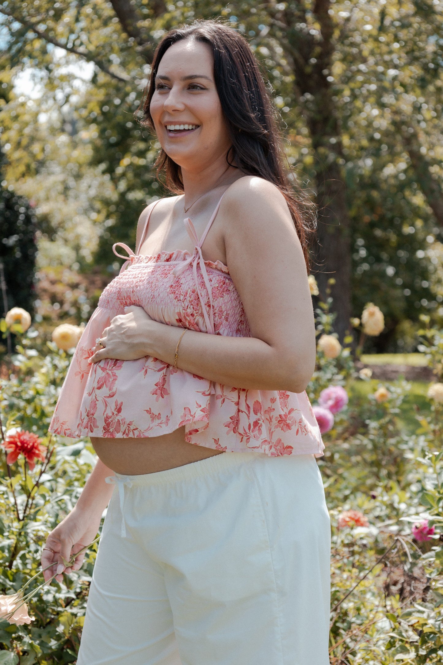 Cosima Baby Doll Top Rose Pink Floral