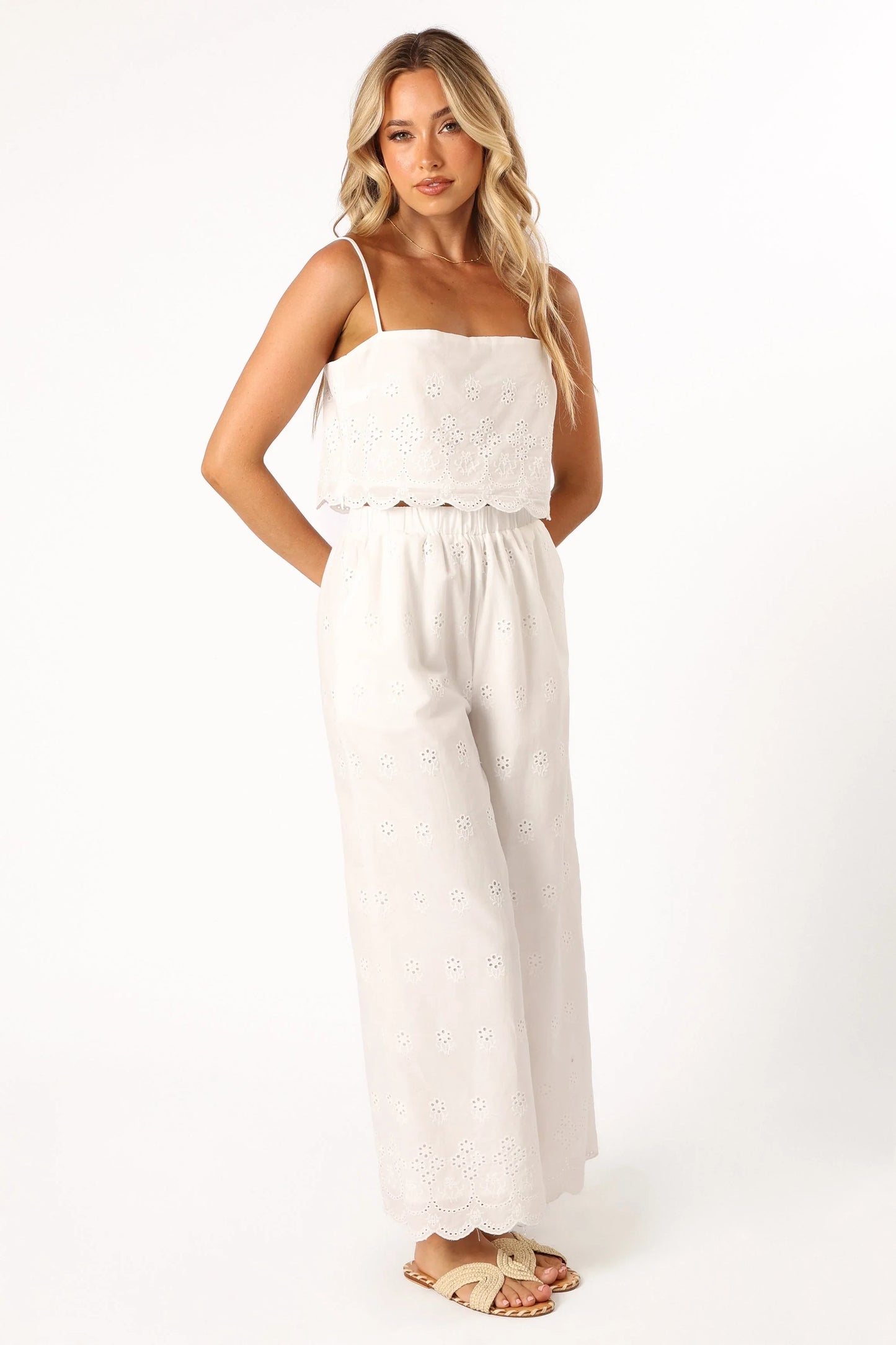 Clementine Pant Set White