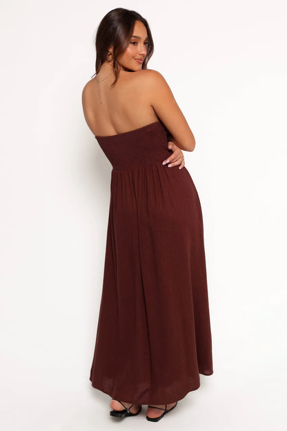 Kayt Strapless Dress Chocolate Brown