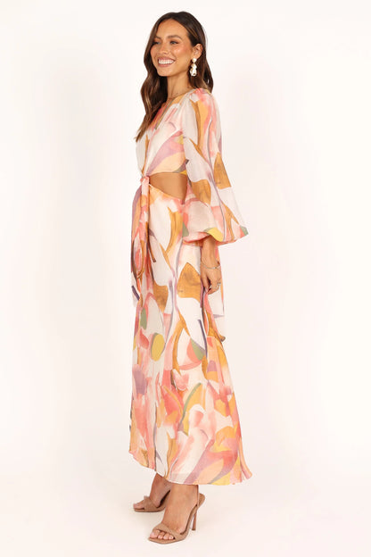 Laquin Long Sleeve Maxi Dress Pink