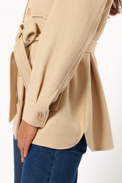 Arlow Tie Front Shacket Cream