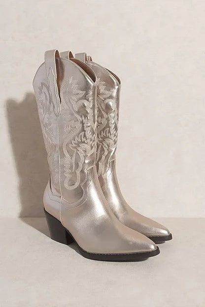 Amaya Cowboy Boot Champagne