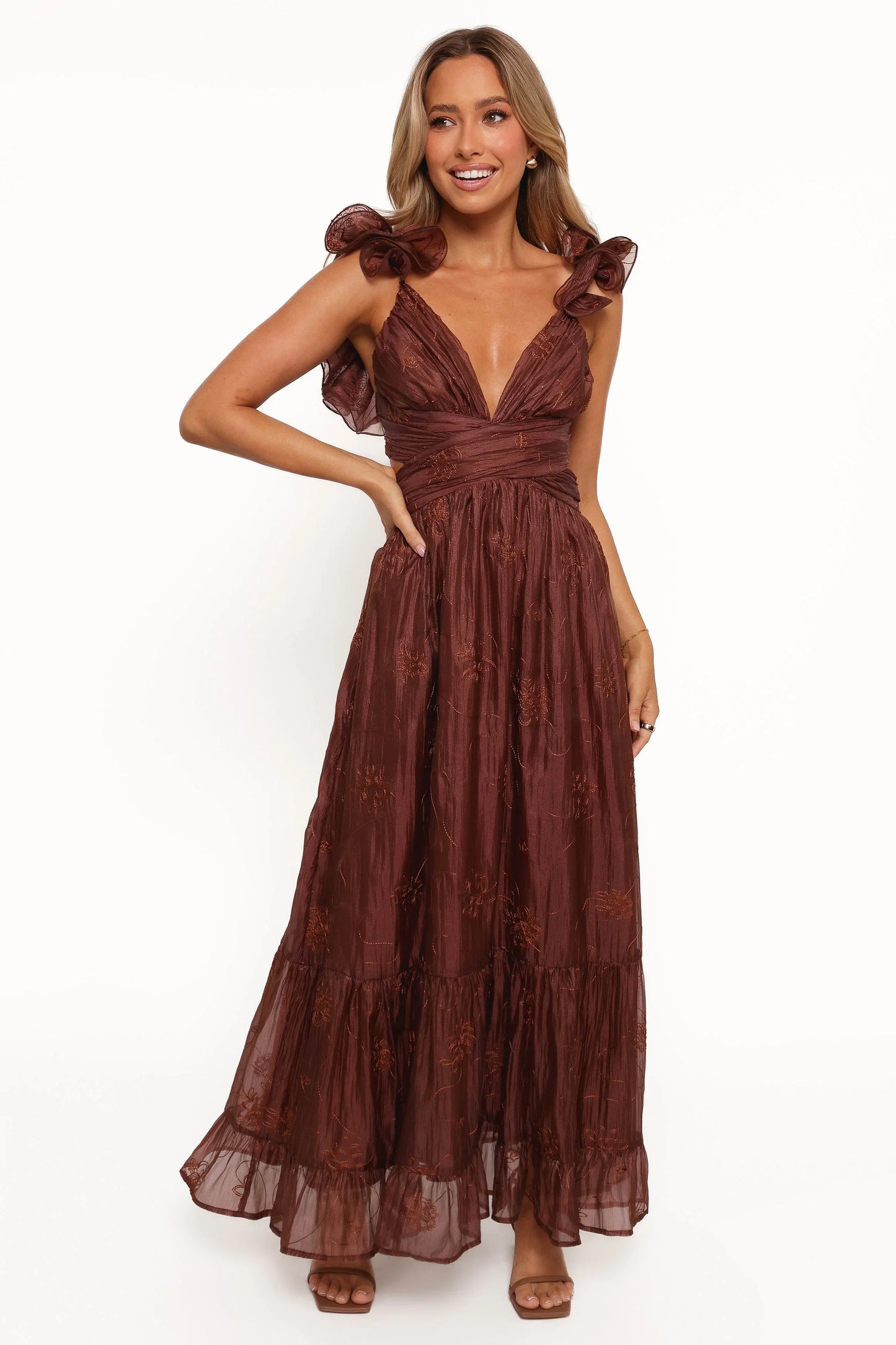 Harmony Maxi Dress Brown Floral