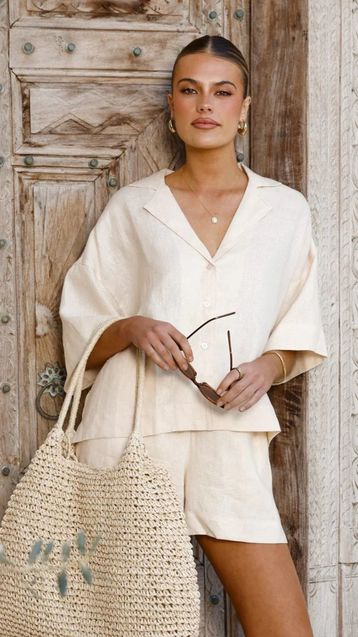 Luna Button Up Shirt Natural