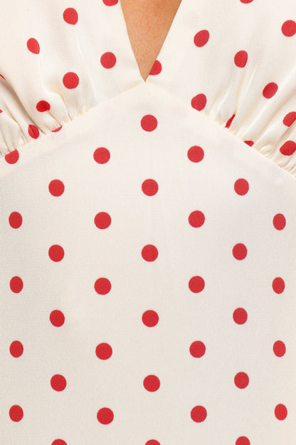 Bette Midi Dress Red Polka Dot