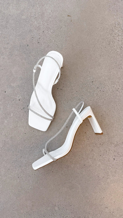Kaye Heels White Diamante