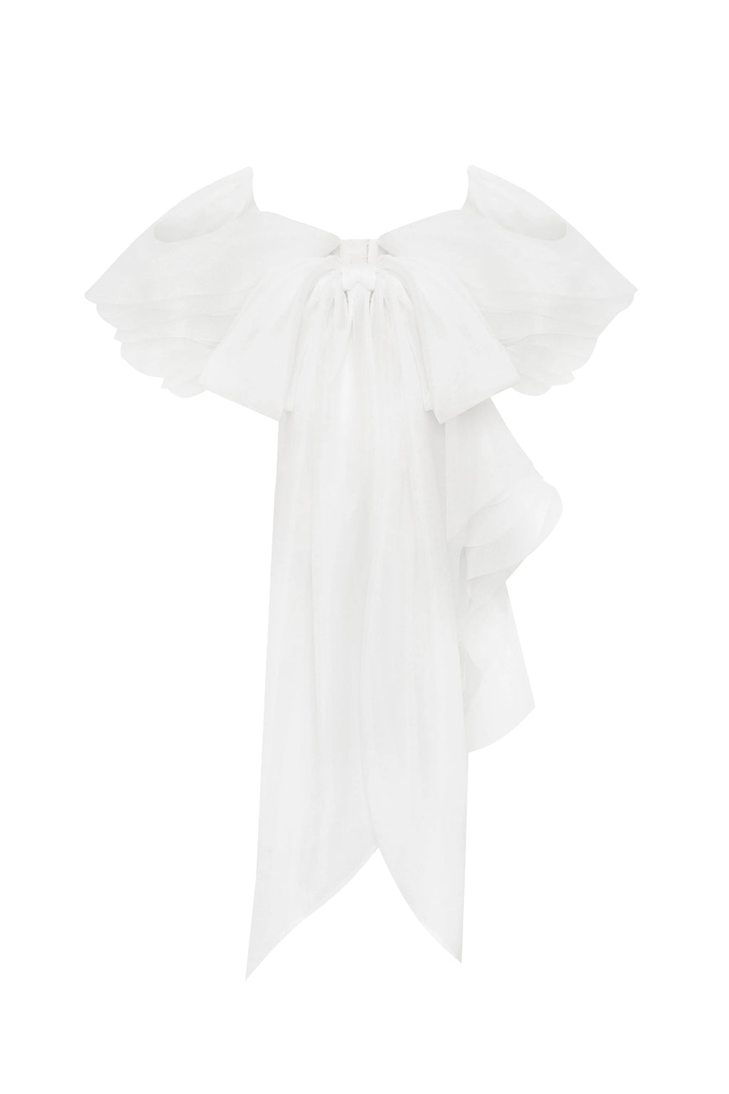 Dreamy blouse with meringue flounces in white Midnight Walk