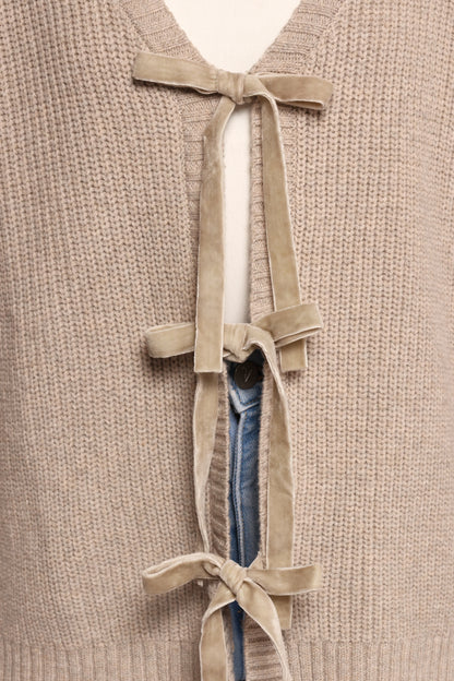 Hammond Tie Up Cardigan Taupe