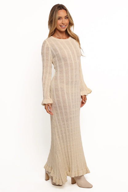 Colter Long Sleeve Maxi Dress White