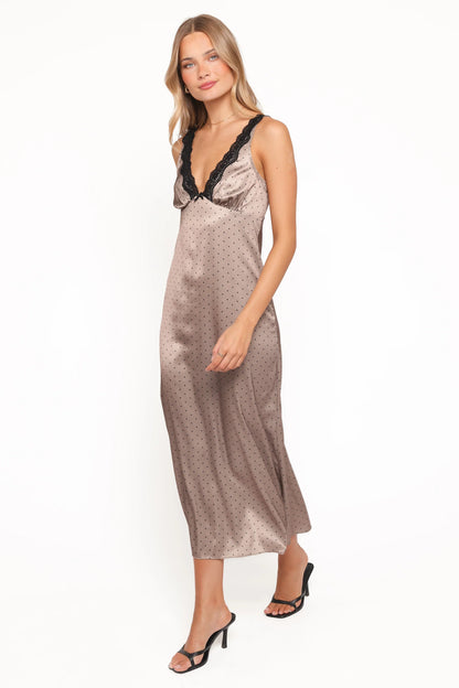 Joselyn Lace Maxi Dress Polka Dot