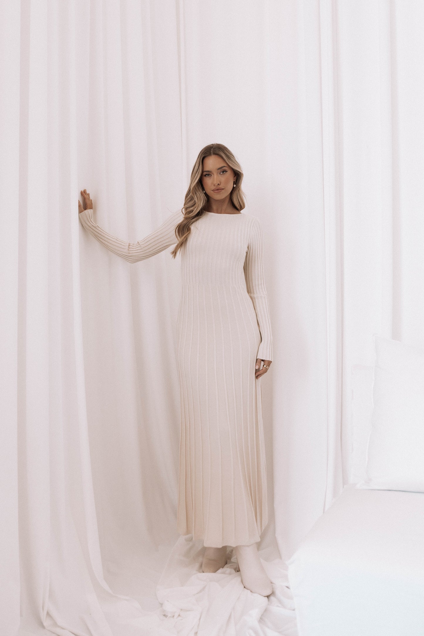 Alison Long Sleeve Maxi Dress Cream