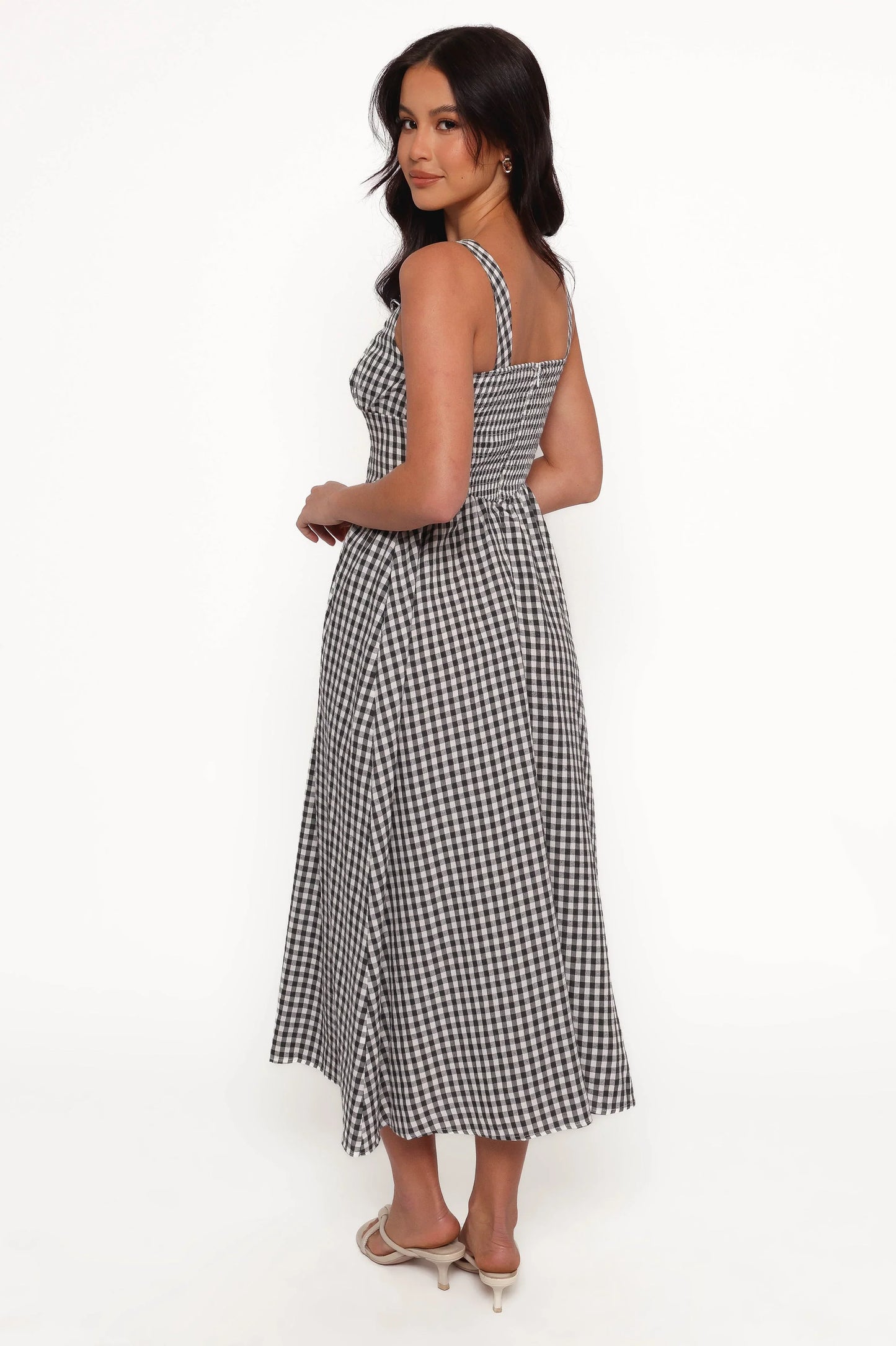 Kinslee Midi Dress Black Gingham