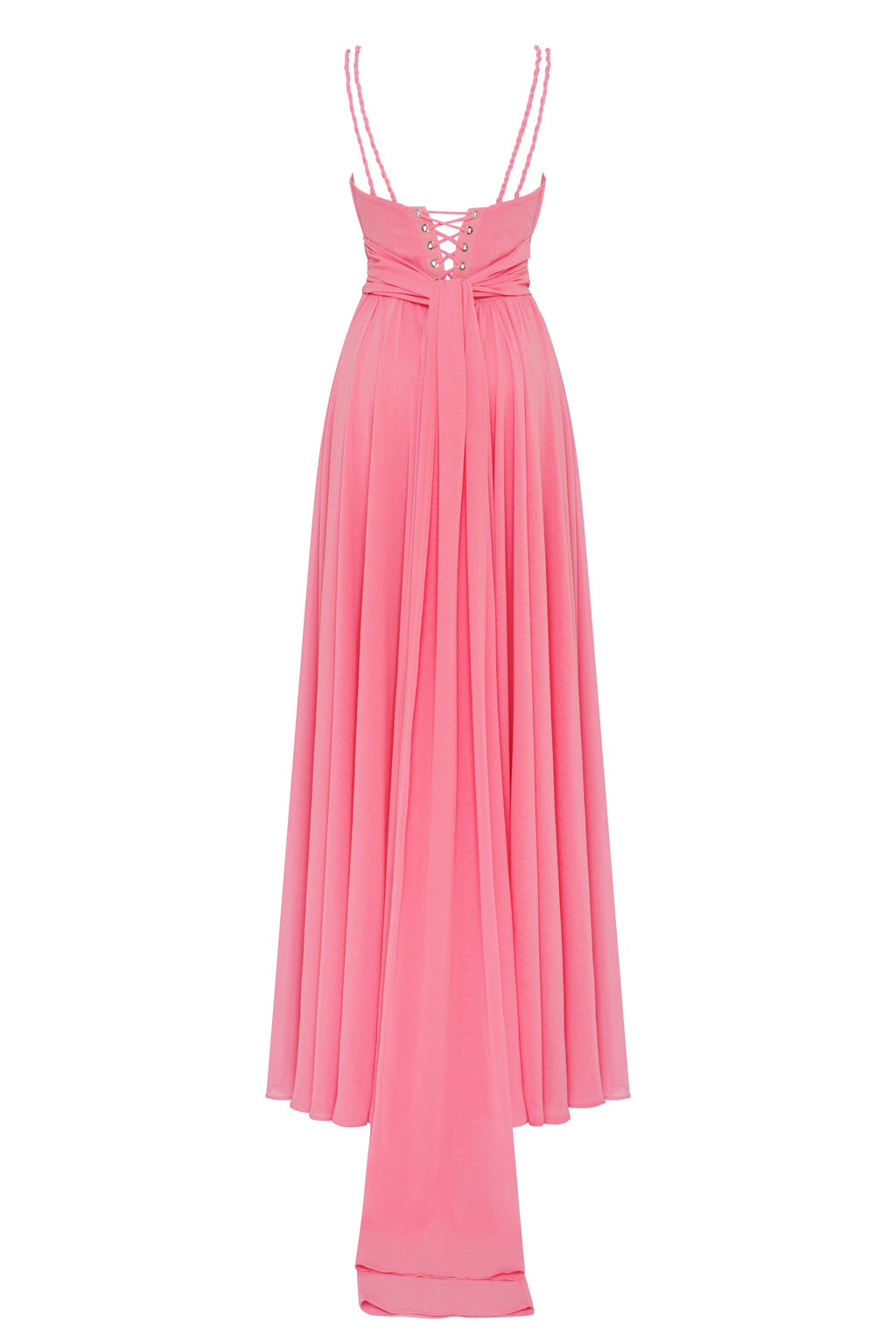 Classy pink pleated maxi dress