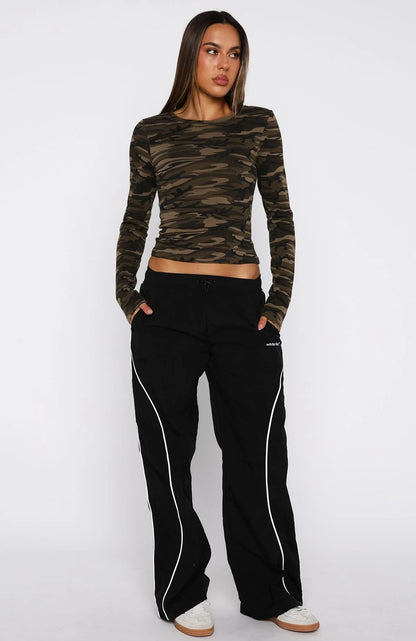 Dont Rein Me In Long Sleeve Baby Tee Camo