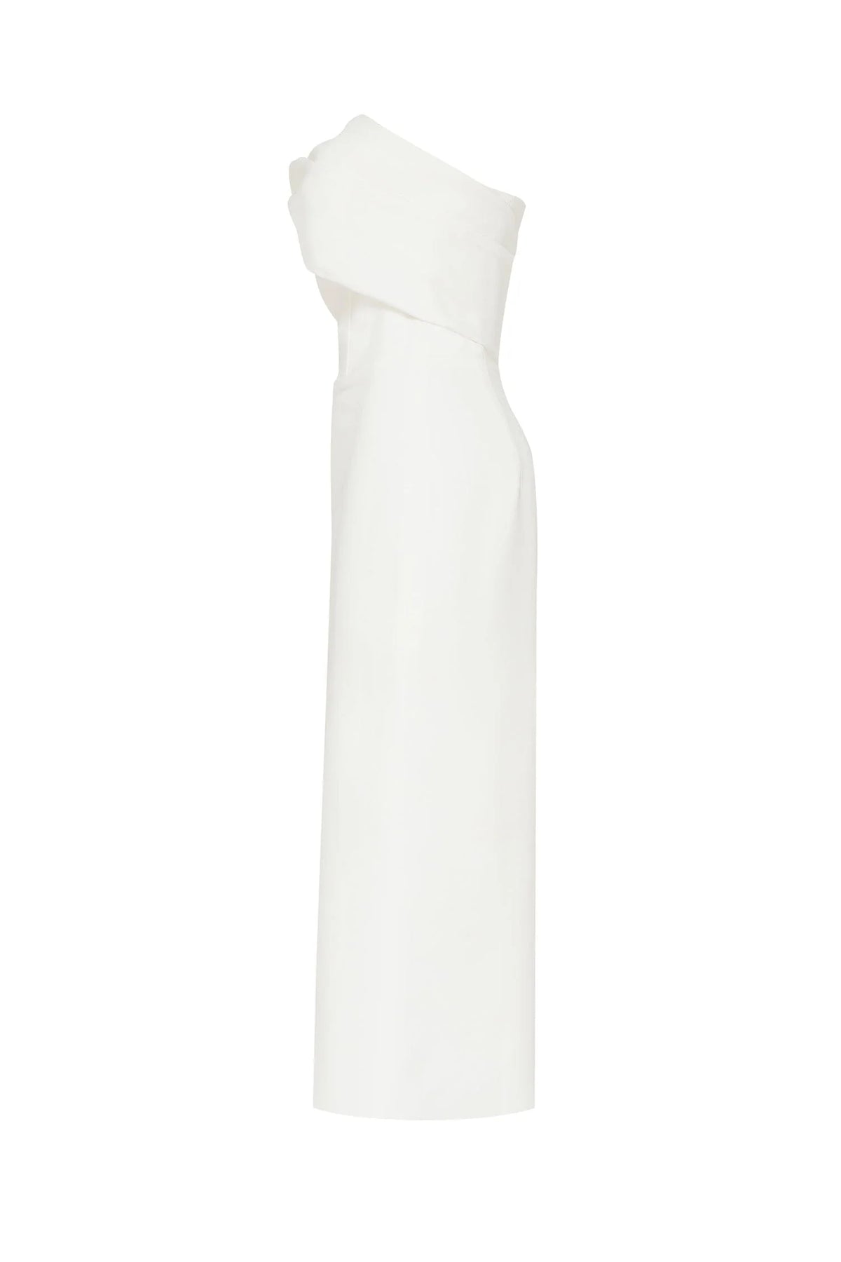 White Classy midi dress with open neckline