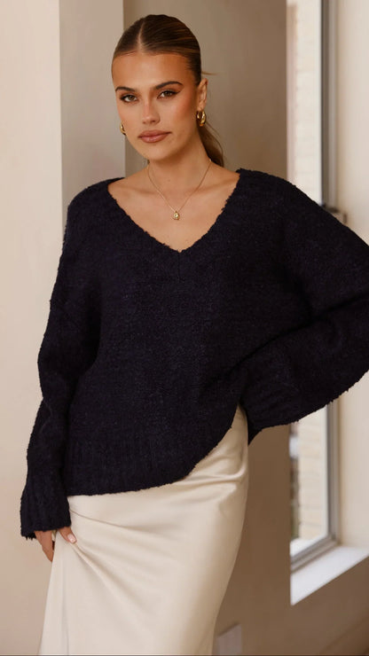 Silas Knit Top Navy
