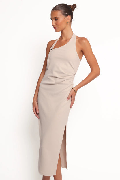 Sylvan Halter Midi Dress Stone