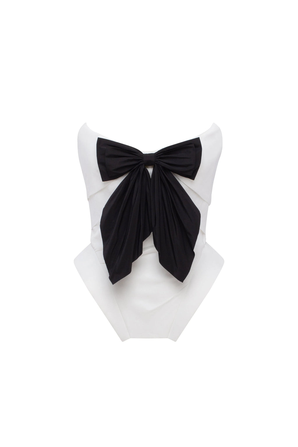 Sleeveless white corset with detachable bow Parisienne