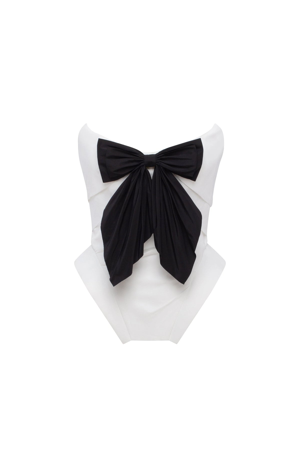 Sleeveless white corset with detachable bow Parisienne