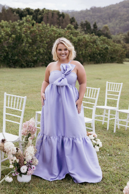 Betina Bow Front Maxi Dress Lilac