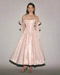 Misty Rose Taffeta Corset Midi Dress