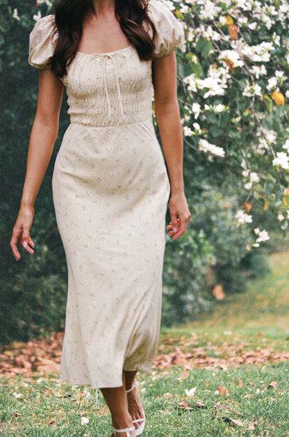 Teigan Midi Dress Yellow Floral