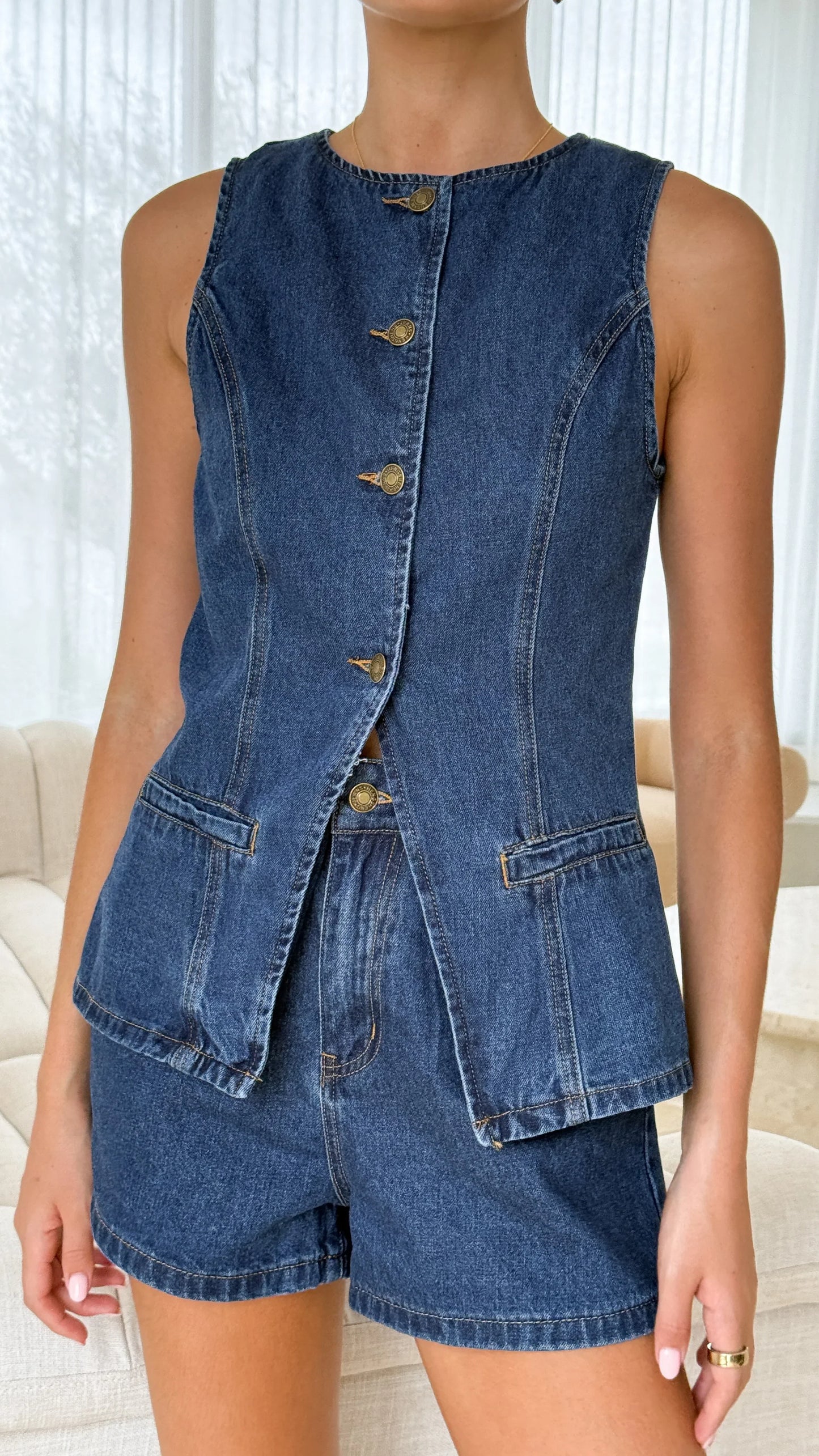 Cairo Denim Shorts Dark Mid