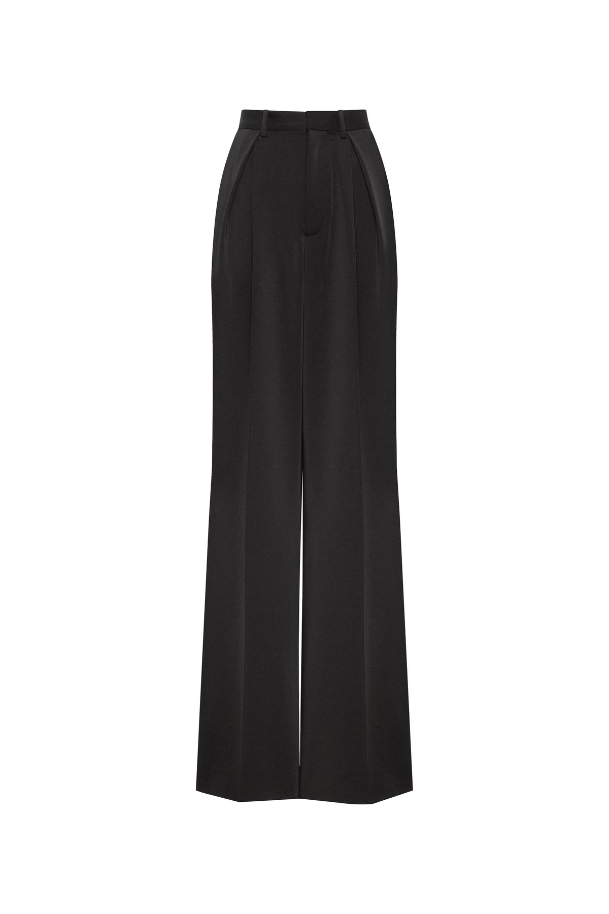 Refined black pants cut from Italian satin Xo Xo