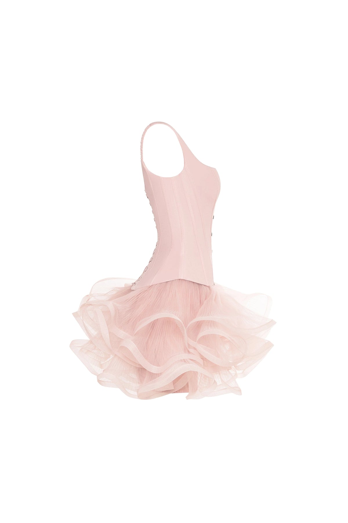 Sculptural flower like pink mini skirt
