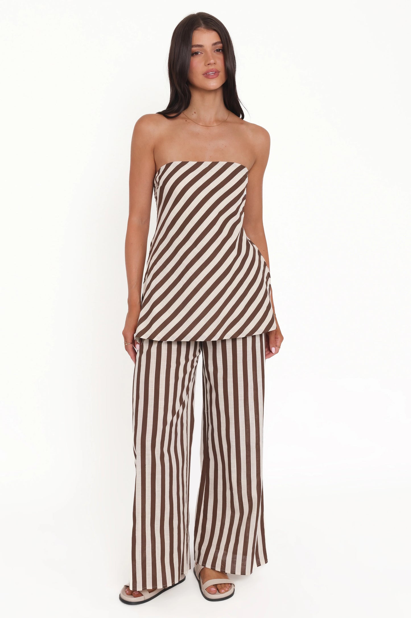 Kim Pant Set Brown Stripe