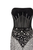 Crystal covered fabulous black maxi dress