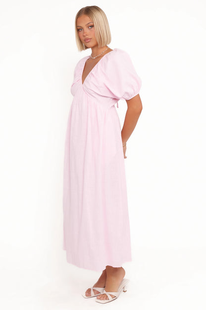 Sullivan Puff Sleeve Maxi Dress Pink