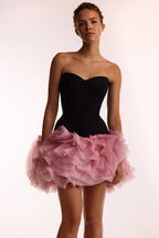 Smart heart shaped low waist black fitted corset Midnight Walk