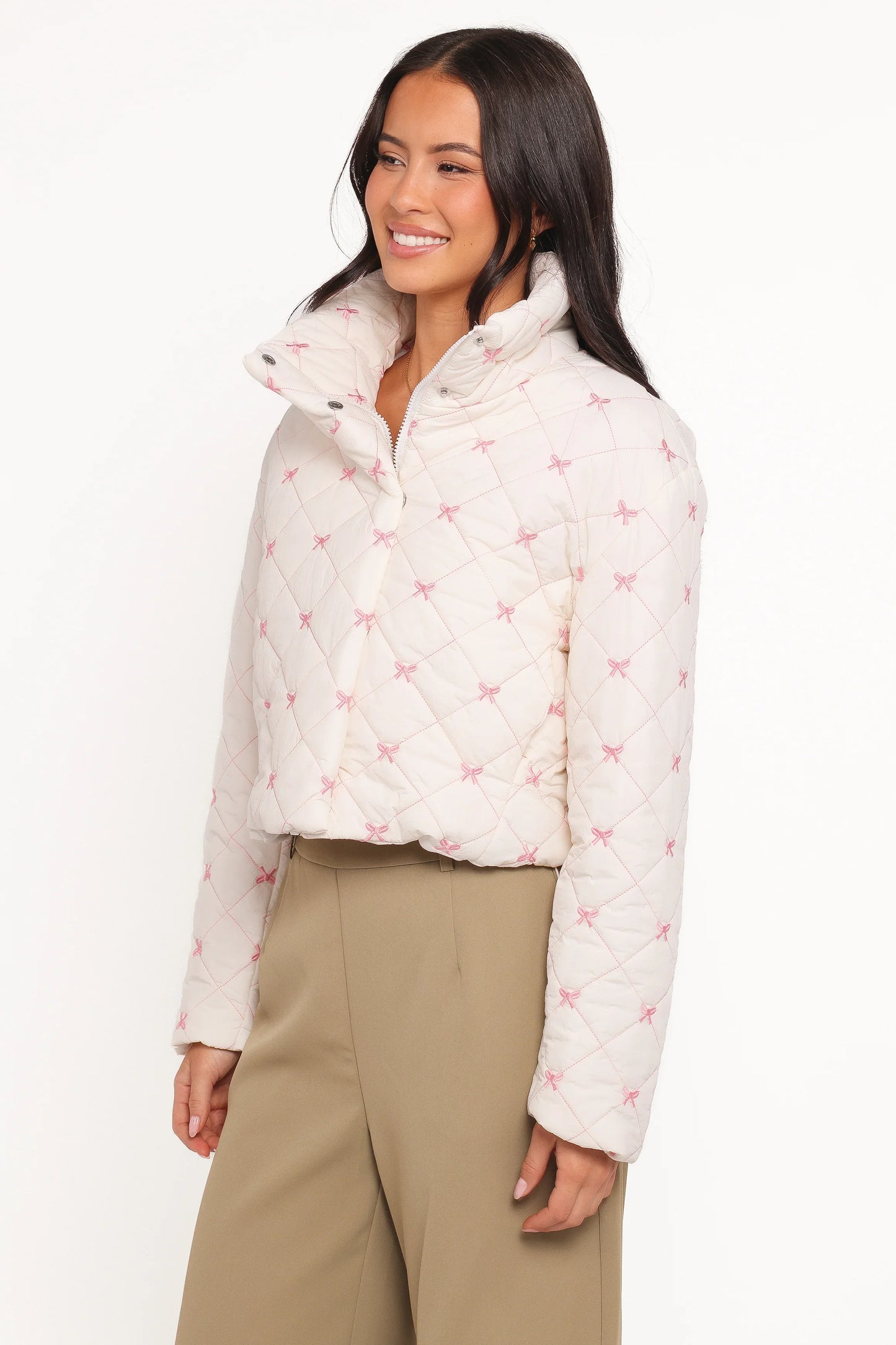 Adi Quilted Jacket Pink Bow