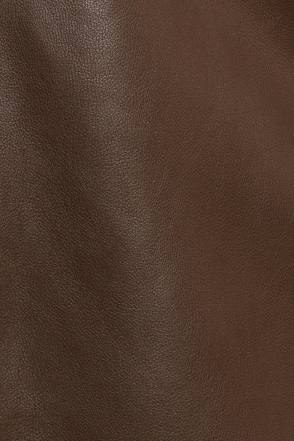 Haelee Faux Leather Skirt Brown