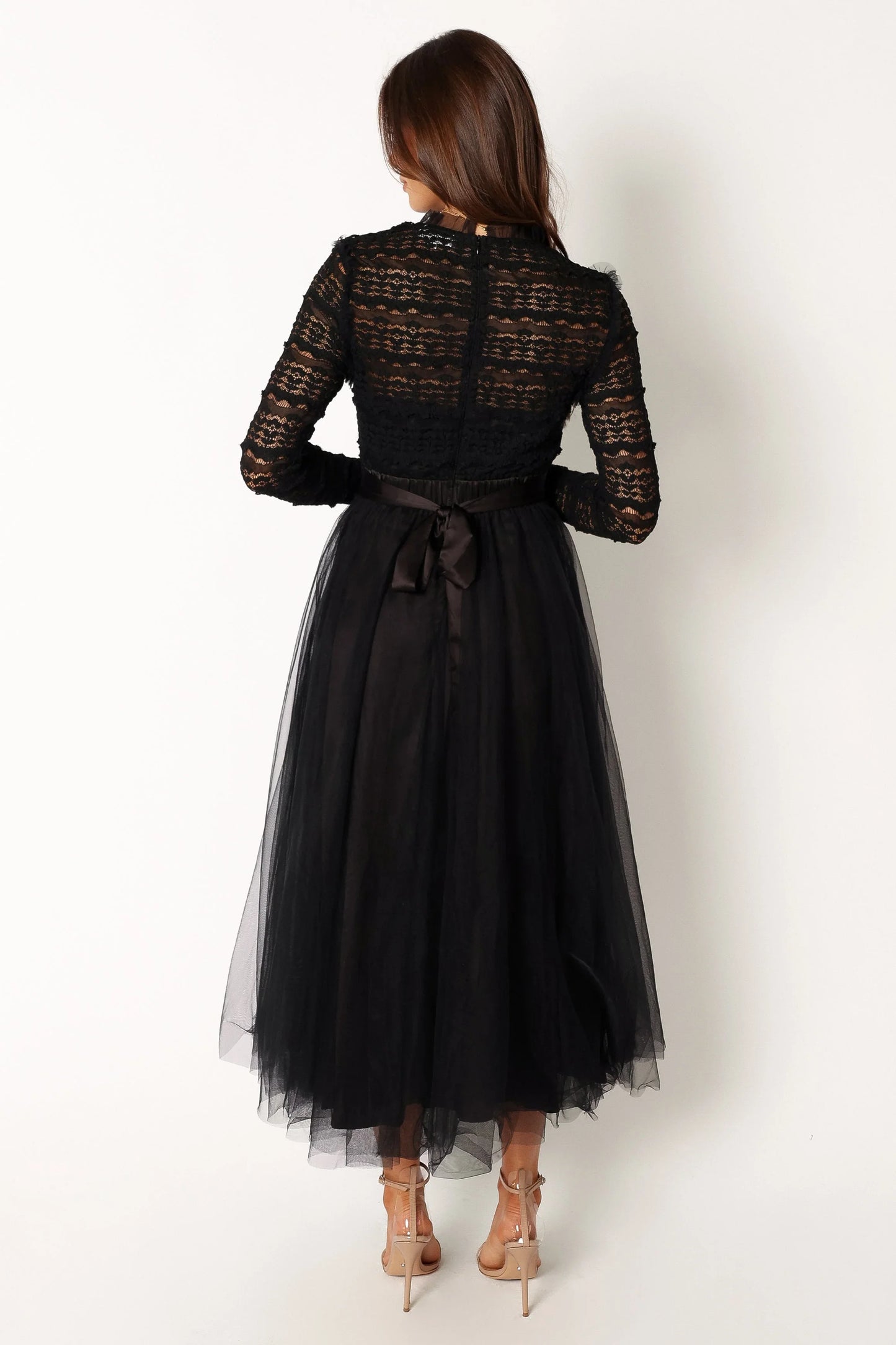 Pilla Long Sleeve Midi Dress Black
