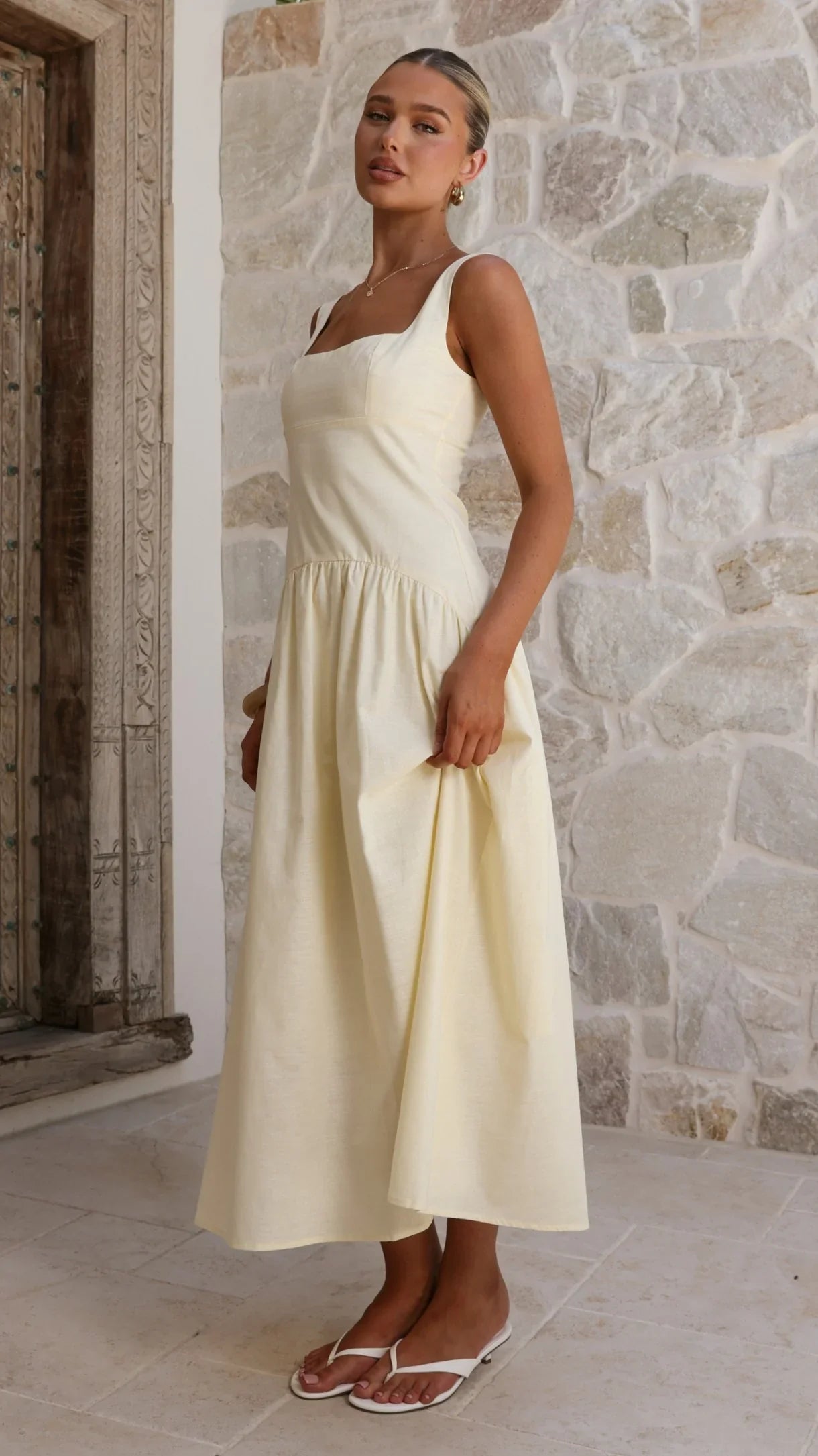 Lucy Drop Waist Maxi Dress Butter