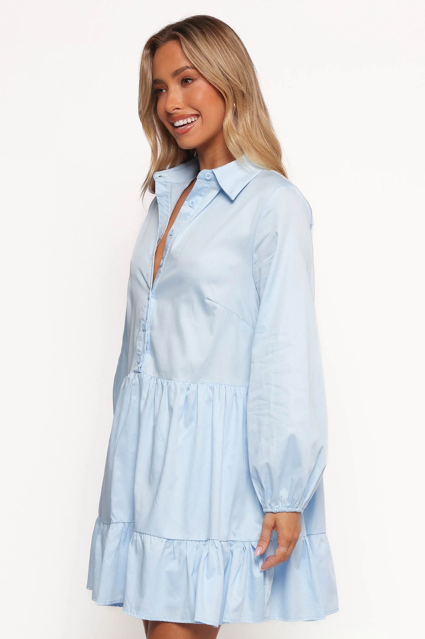 Carlotta Long Sleeve Mini Dress Blue
