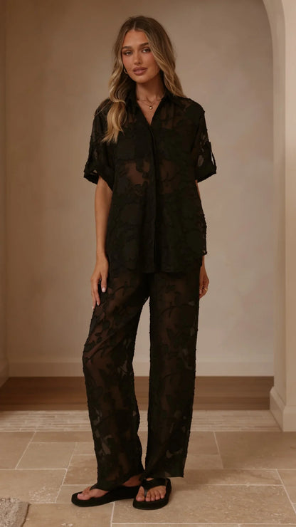 Mollie Lace Pants Black
