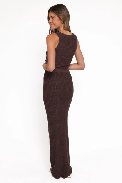 Asplie Knit Maxi Skirt Espresso
