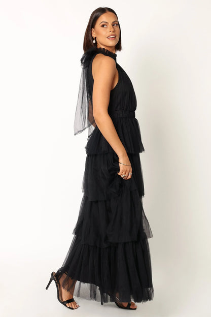 Frances Halterneck Maxi Dress Black