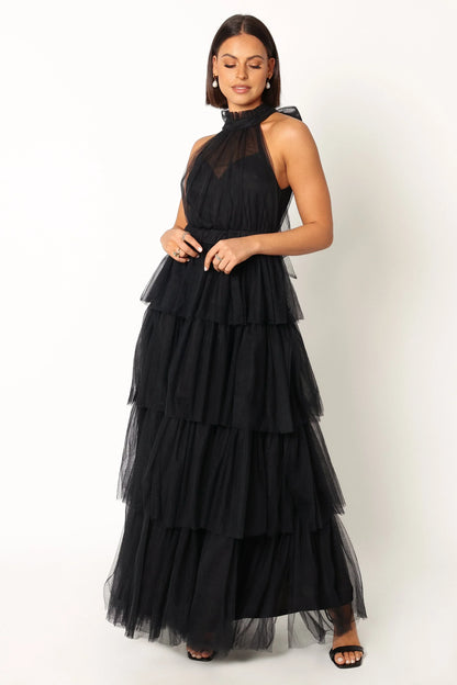 Frances Halterneck Maxi Dress Black