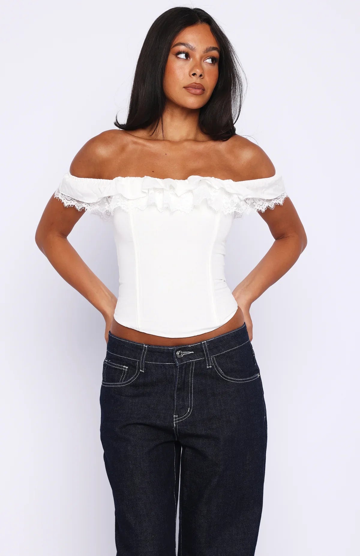 Shaking Things Up Strapless Bustier White