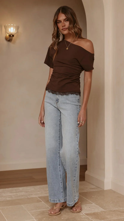 Tallie Lace Top Chocolate