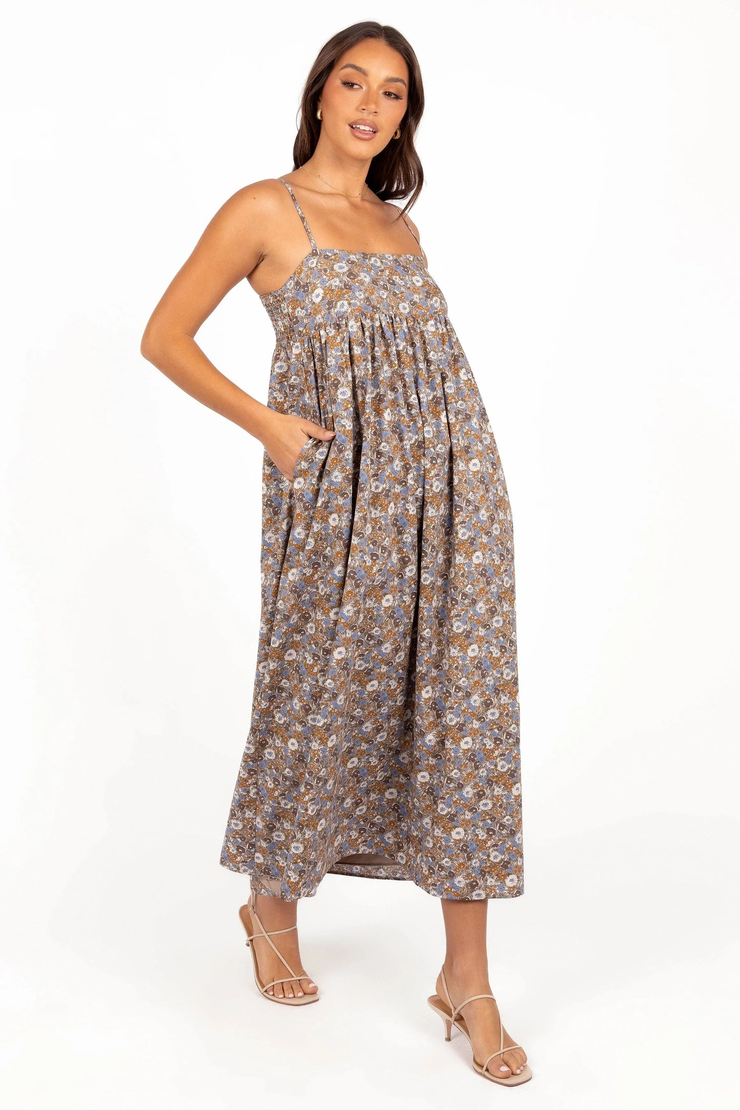 Andy Maxi Dress Olive Ditsy Floral