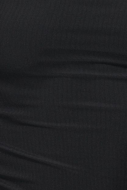 Carlie Mesh One Shoulder Top Black