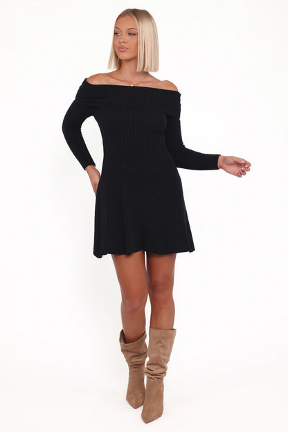 Francisco Long Sleeve Mini Dress Black