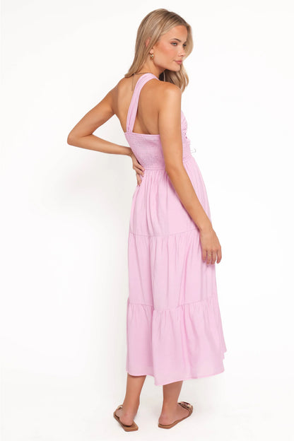 Vinny One Shoulder Maxi Dress Pink