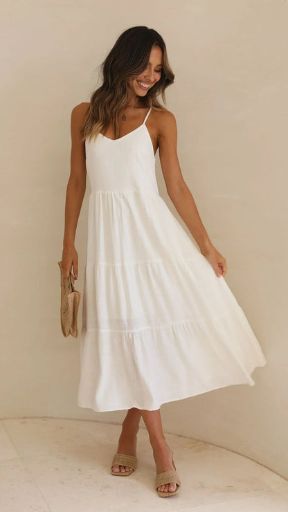 Zoey Midi Dress White